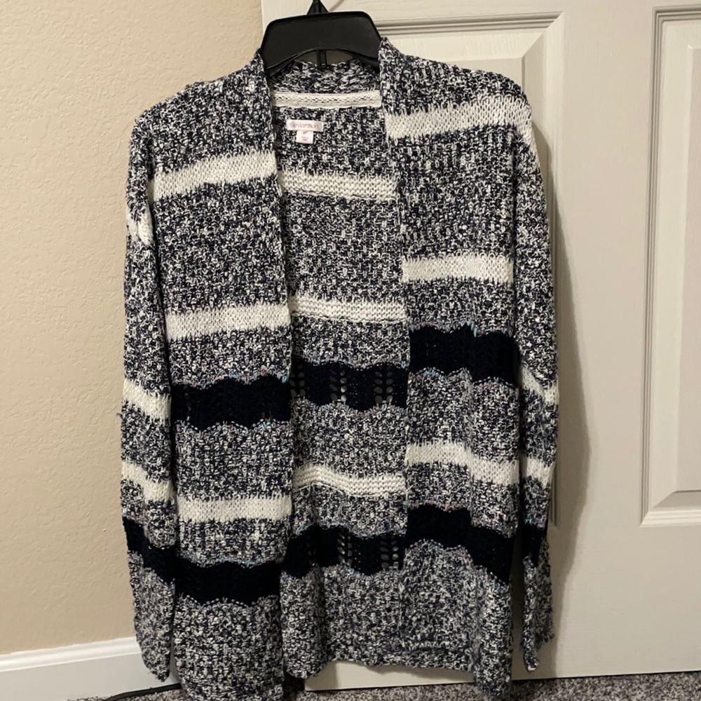 Xhilaration navy striped cardigan